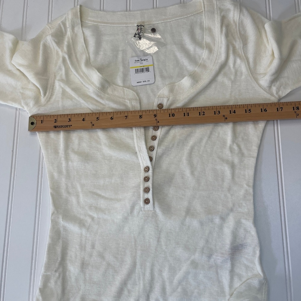 NWT Free People Intimately Henley Bodysuit Ivory Medium - Picture 5 of 8